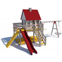 Ігровий майданчик з дерева Будиночок+